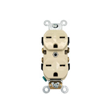 Leviton 5028-I 15A 250V NEMA 6-15R Duplex Receptacle ivory