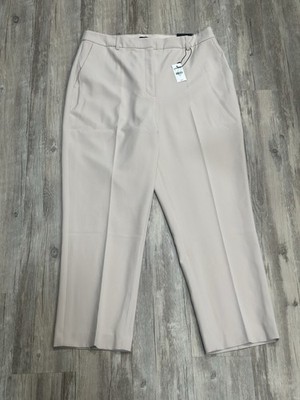 NWT Express Editor Beige Straight Ankle Super High Rise Career Pants Size 14R