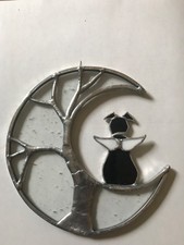 6" Stained Glass Dog With Wings Memorial Tree of Life Sun Catcher