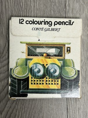 12 Vintage Conte Gilbert Colored Pencils Minis Made In France Slightly Used