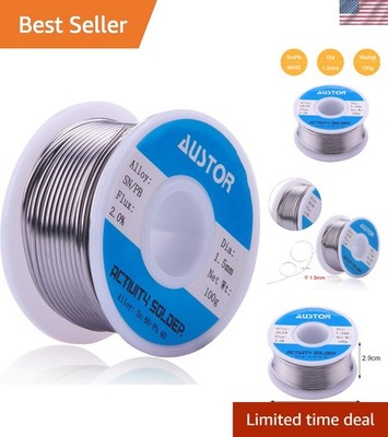 Easy-to-Use 60-40 Tin Lead Rosin Core Solder Wire 1.5mm 100g for Electrical Jobs