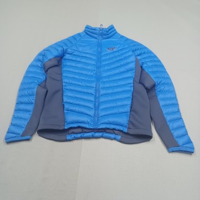 Helly Hansen Jacket Men Medium Blue Puffer Insulated Lined Goose Down Polyamide