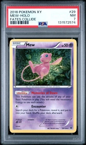 2016 POKEMON XY FATES COLLIDE #29 MEW-HOLO PSA 7