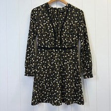 Topshop Mod Floral Striped Cut Out Mini Dress Women Size 4 Clubwear Night Out