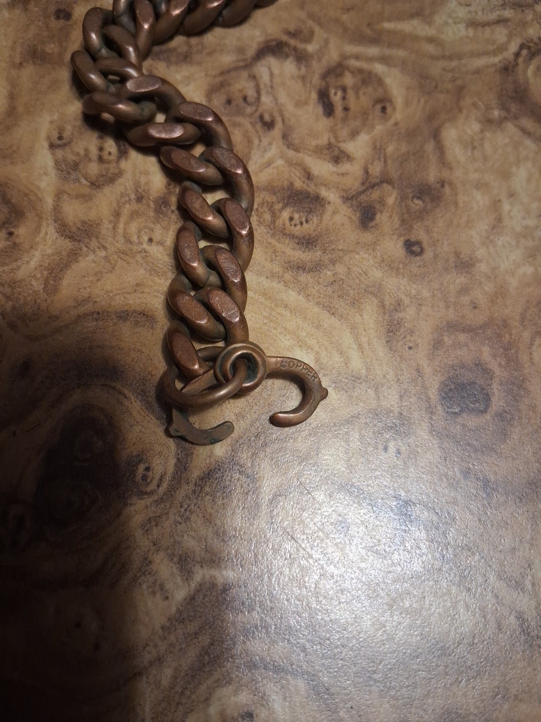 SOLID COPPER CHAIN CURB LINK BRACELETS SET OF 2 9… - image 4