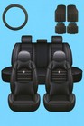 For All Honda Car Seat Cover Set Luxury Leather + Steering Wheel Cover + Mats
