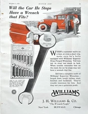 1926 Ad J H Williams & Co Buffalo NY Superior DROP Forged Wrenches