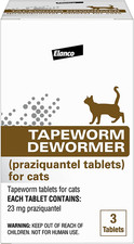 Tapeworm Dewormer Praziquantel Tablets for Cats and Kittens 6 Weeks and Older,