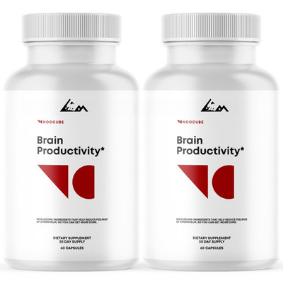 Brain Productivity - Reduce Feelings of Overwhelm Supplement Capsules 2 Bottles
