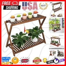 Classic X-Cross 2-Tier Plant Stand – Ideal for Balcony, Living Room, and Patio
