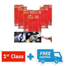 50 X ASSORTED Watch Cell Batteries AG1 AG3 AG4 AG10 AG12 AG13 for Toys, Watches