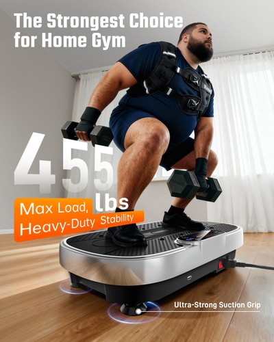 Vibrationsplatte Heimtrainer zum Abnehmen und silber schwarz - Bild 2 von 8