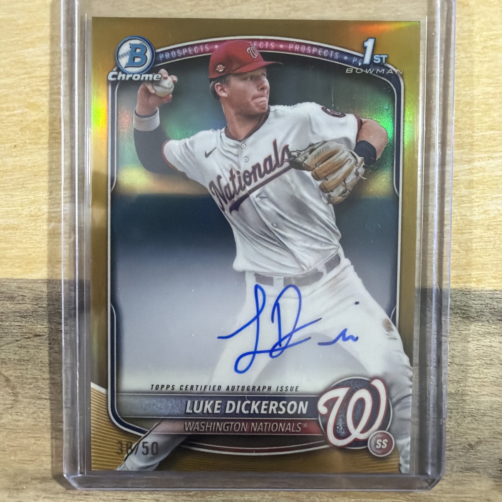 2025 BOWMAN CHROME LUKE DICKERSON 1ST BOWMAN AUTO GOLD /50