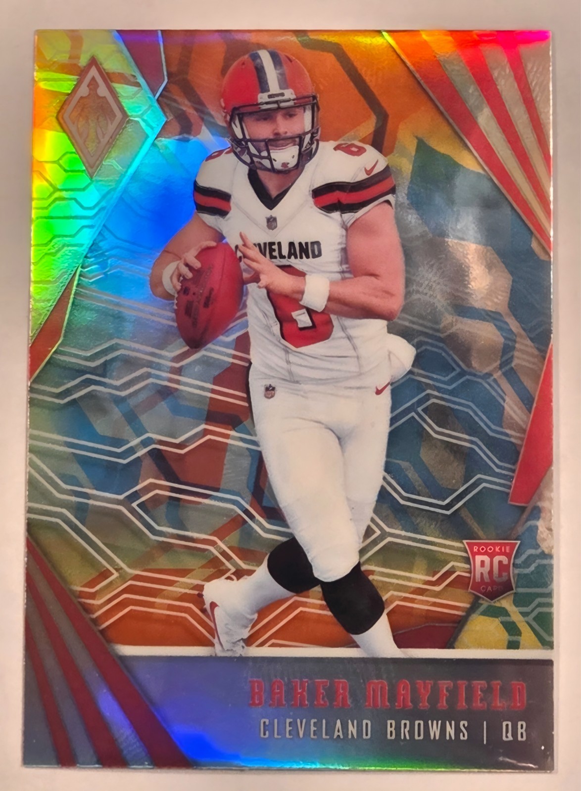 2018 Panini Phoenix Color Burst Baker Mayfield #106 Rookie RC Case Hit