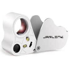 JARLINK 30X 60X Loupe Loupe Loupe de Bijoutier Illuminée, Bijoux Pliable Blanc 