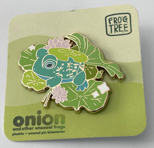 Frog Tree Onion Frog Enamel Pin Lily Pad Pond Flowers batrachophiles frogophiles