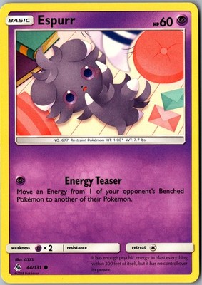 Espurr 44/131 Common SM Forbidden Light LP Pokemon Card