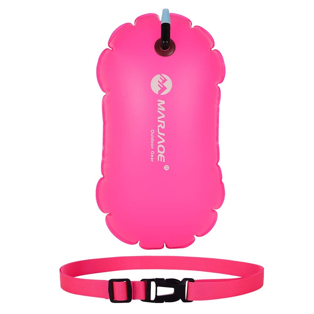 lovingmona Swim Buoy Tow Float Highly Visible Swimming Pull 48 x 31cm, Red