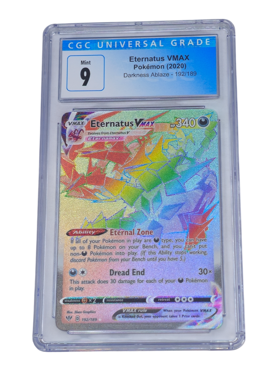 pokemon card value eternatus vmax Eternatus VMAX 192/189 Darkness Ablaze Secret Rare CGC 9 Mint 7102