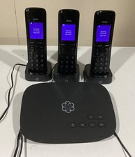 LOT OF 3 OOMA BLACK CORDLESS PHONES AND BASE UNIT