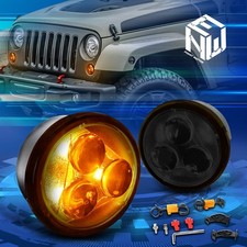 For 07-18 Jeep Wrangler Jk Pair Front Led Turn Signal Light Replacement Smoked