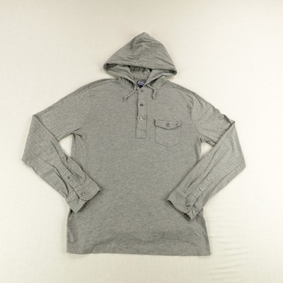 Polo Ralph Lauren Hoodie Shirt Mens Small Long Sleeve Button Pullover Pocket