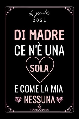 AGENDA 2021 Di Madre Organizer Tagebuch 21x14 cm Kunstleder Schwarz