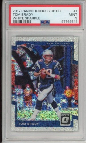Tom Brady 2017 Panini Donruss Optic White Sparkle Prizm SSP #1 PSA 9 Mint RARE