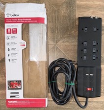 Belkin 8 Outlet 8ft Home Theater Surge Protector 2USB Charging Ports Coaxial Cab