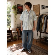 Vintage Levi's Silver Label Striped Button Up Shirt XL Short Sleeve