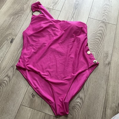 Et Vous Matalan ladies padded hot pink one strap gold detail swimsuit size 16