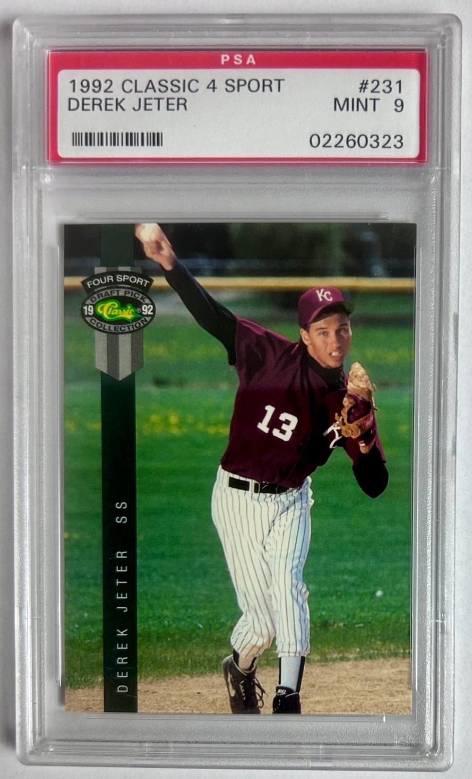 *MLB BASEBALL* Classic 4 sport  card #231 PSA-9 MINT "1992 DEREK JETER (HOF)" view 3
