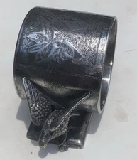 Victorian Antique Meriden Britannia Co. Silver Plate Napkin Ring Eagles 146