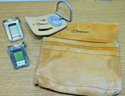 HOUSSE POCHETTE de CEINTURE etui en CUIR boite à OUTILS de TRAVAIL steinemann - Photo 1/4