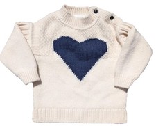 Adorable Burberry KIDS Heart Embroidered Wool Sweater 12 months