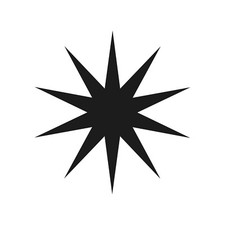 10 Point star Vinyl Decal Pointy star shape symbol Sticker