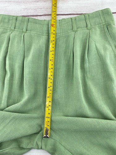Z Supply Womens Mint Green Linen Blend Pocket Pleated Straight Leg Pants Large - Picture 7 of 9