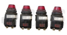 LOT OF 4 ALLEN BRADLEY 800H-PR16 /F PILOT LIGHT RED W/ 40171-002-01 COIL