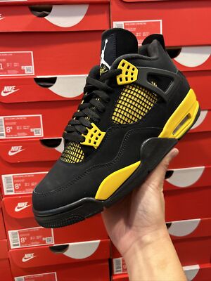 Air Jordan 4 Retro “Thunder” Black/Tour Yellow - Men's Size 9.5 | eBay