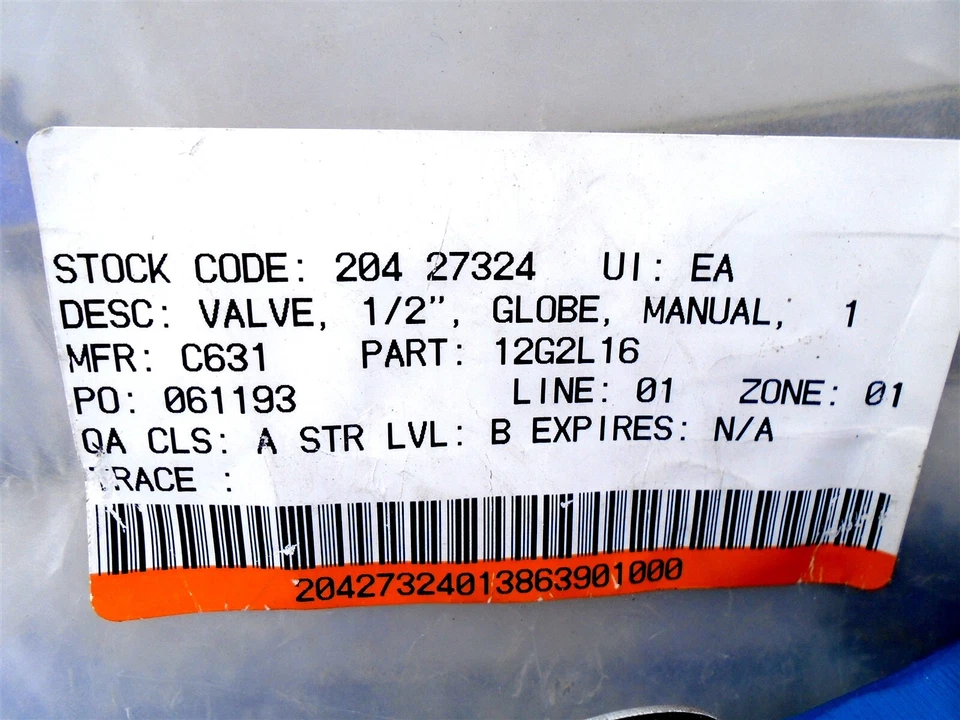 CONVAL - 12G2-L16- 1/2" - Y Stainless Socket Weld Globe Valve - 5170 WOG - Image 3 of 4
