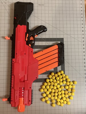 NERF Rival Red Khaos MXVI-4000 Blaster With Magazine Tested