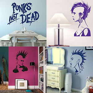 Details About Punk Rock Wall Stickers Vinyl Transfer Graphic Decal Decor Stencils Interior Art