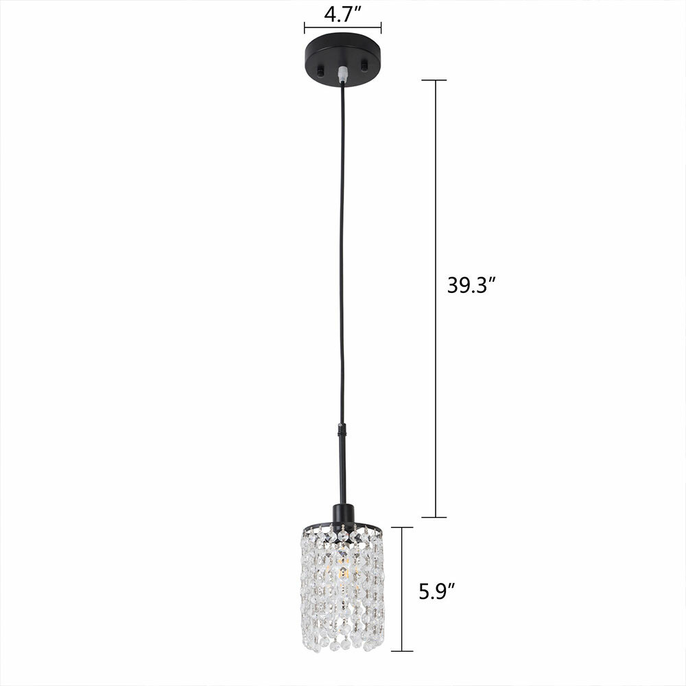 2 Pack Indoor Chandelier Crystal Pendant Light, Hanging Crystal Ceiling