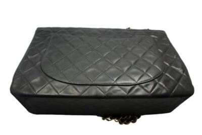 1995 Chanel Jumbo XL Maxi Black Quilted Lambskin Single Flap