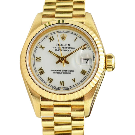 Rolex Lady President Yellow Gold White Roman 69178 26mm - Pre-owned