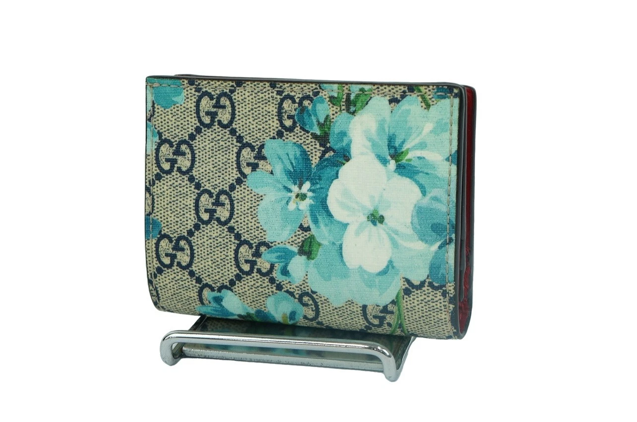 Mini portefeuille imprimé sur toile Gucci GG Supreme Blooms 546372