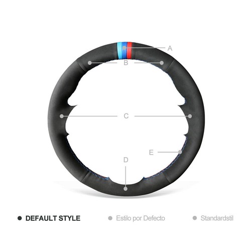 Custom Soft Black Suede Car Steering Wheel Cover For BMW 1 Series E87 E90 E92 - Picture 9 of 12