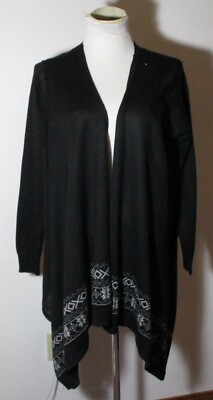 COSTA BLANCA Black Cardigan Shrug Poncho Wrap Sweater Size S/P NWT