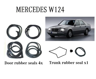 GIM/W124-100SIR さみだれ Mercedes W124 door & TRUNK rubber gasket seals 5 Pieces set New | eBay