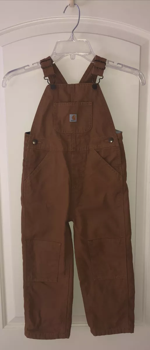 Carhartt Unisex Kids Classic Brown Tan Bib Overalls Reinforced Knees 4T 2019